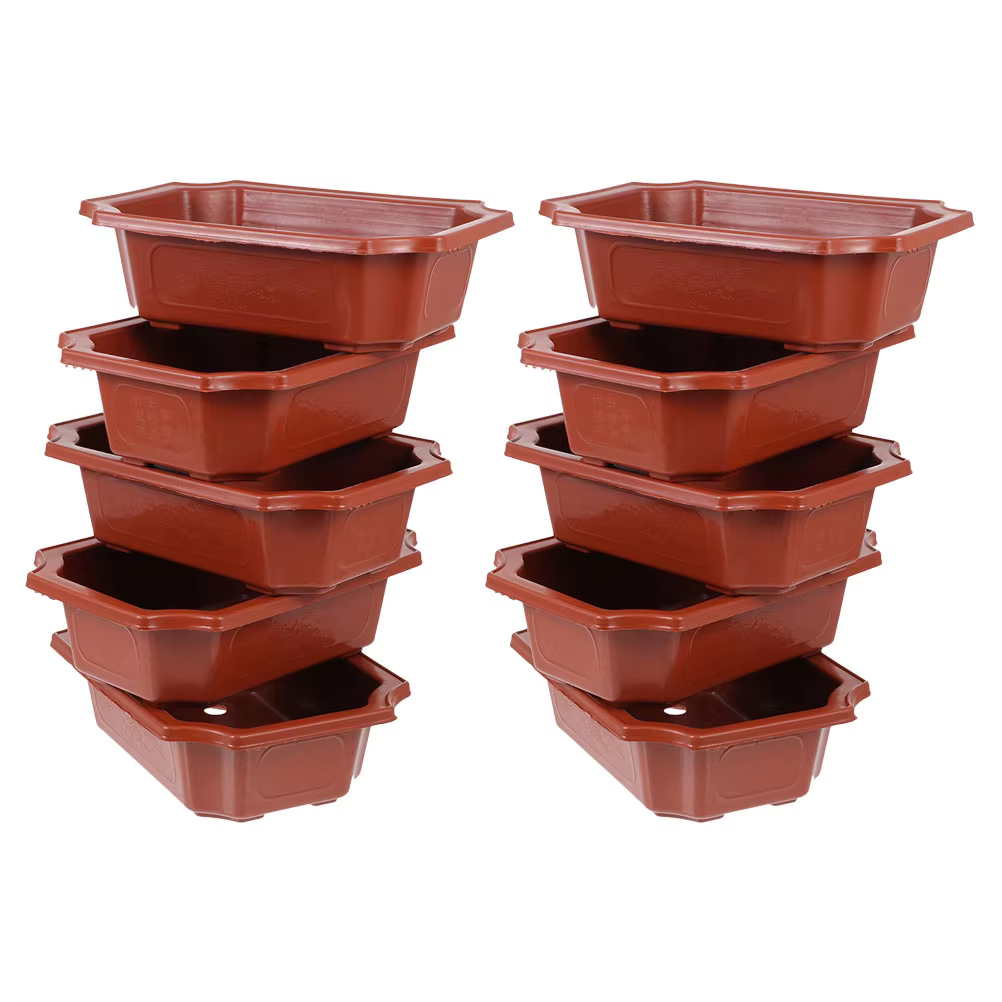 Lot de 10 grands pots de fleurs en plastique pour bonsaï