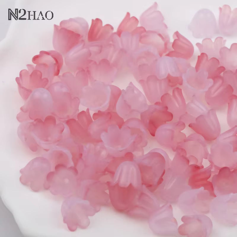 Perles de Verre Colorées en Forme de Fleur de Bellflower pour Bijoux, Accessoires de Bricolage, Faits à la Main, Trompent, 100 Pièces