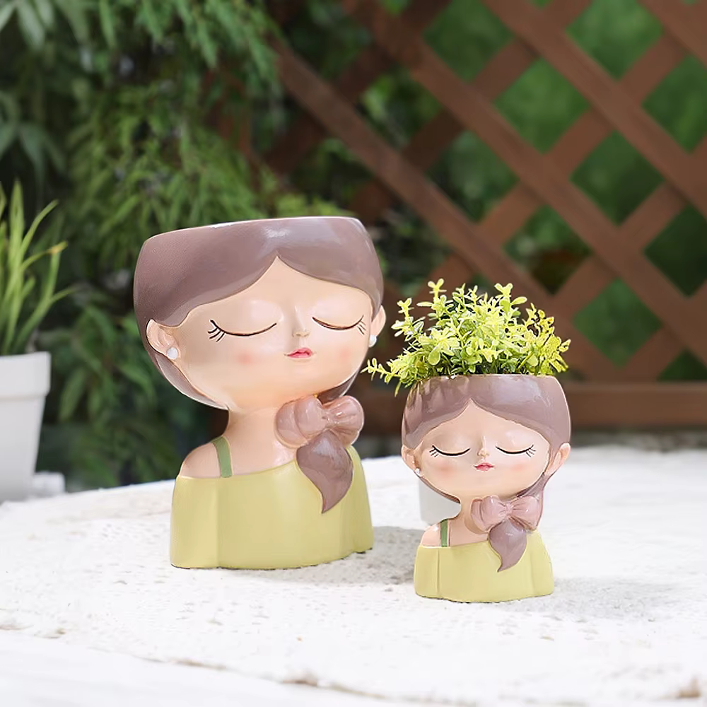 Petit Pot de plantes en résine pour fille mignonne