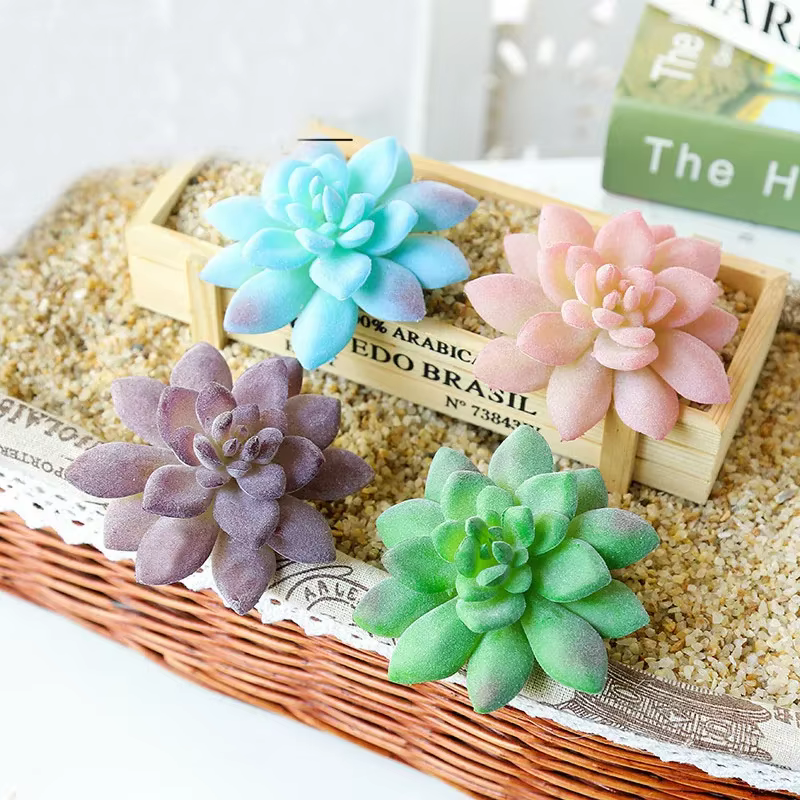 39Styles grandes plantes succulentes artificielles floquées vert rose violet maison jardin bricolage arrangement floral