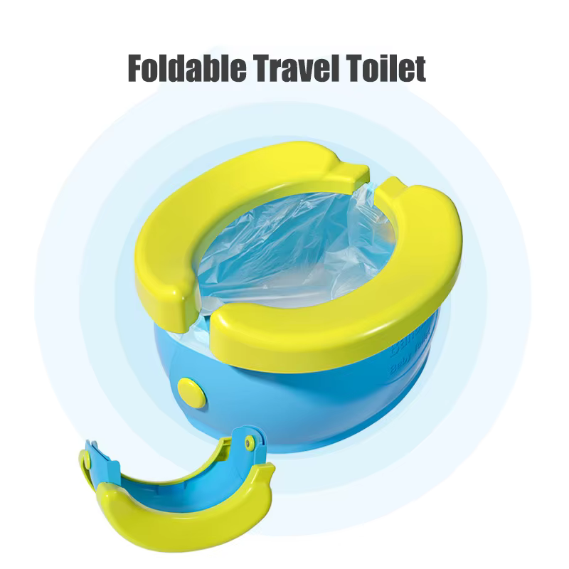 Pot portable pliable pour enfants, pot de voyage pour bébé, siège d'entraînement, extérieur et intérieur, facile à nettoyer, comprend 10 sacs à déchets