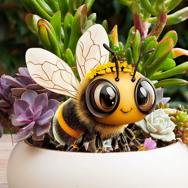 Plante en pot de jardin de dessin animé