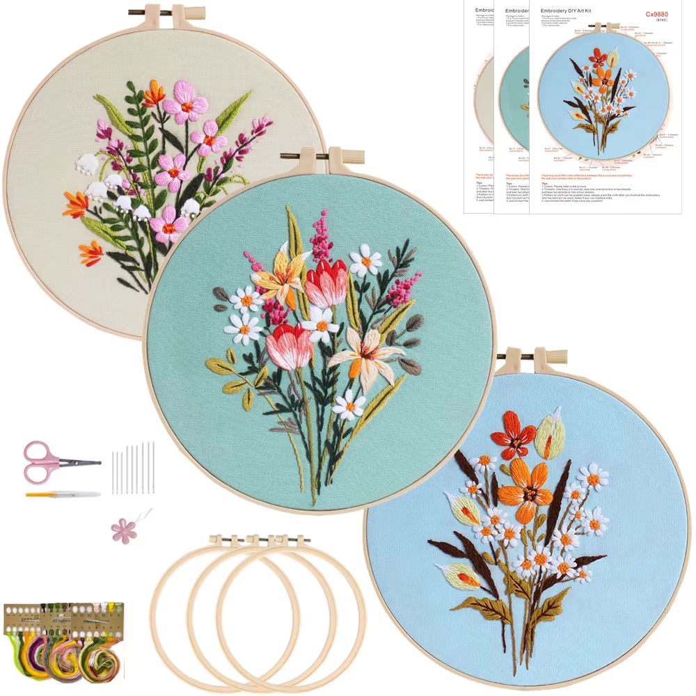 Kit de broderie de Bouquet de fleurs