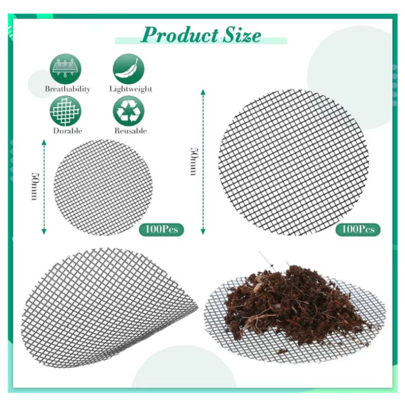 50/100 pièces trou de Pot maille tampon grille ronde