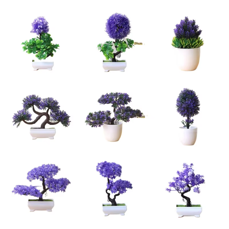 Plantes artificielles bonsaï en verre
