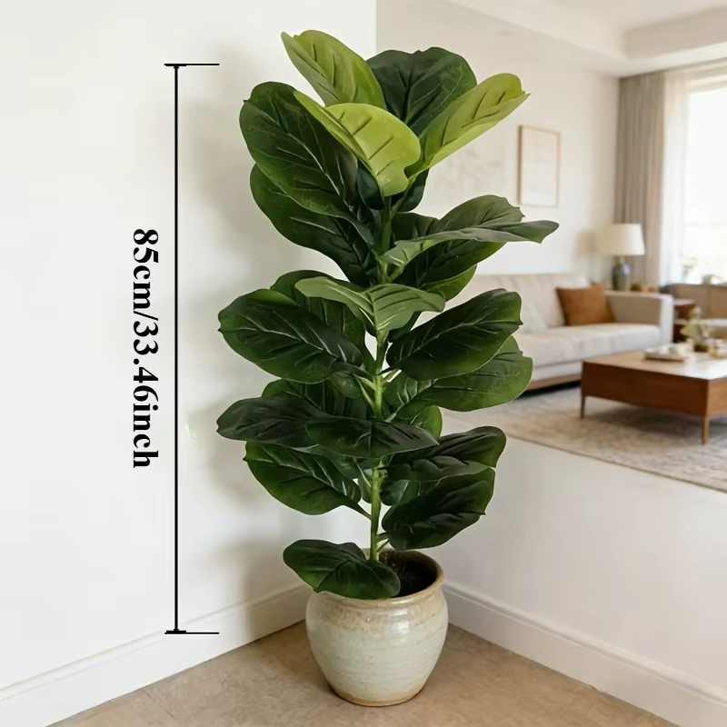 1 pièce de Ficus Lyrata artificiel de 85 cm avec 23 feuilles pour la décoration de bureaux
