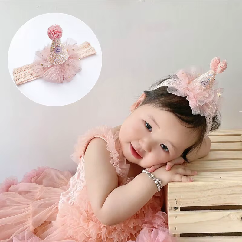 Filles couronne princesse bandeau rose dentelle fleur couronne bébé bandeau de cheveux nouveau-né enfant en bas âge Photo accessoires fête enfants cheveux accessoires