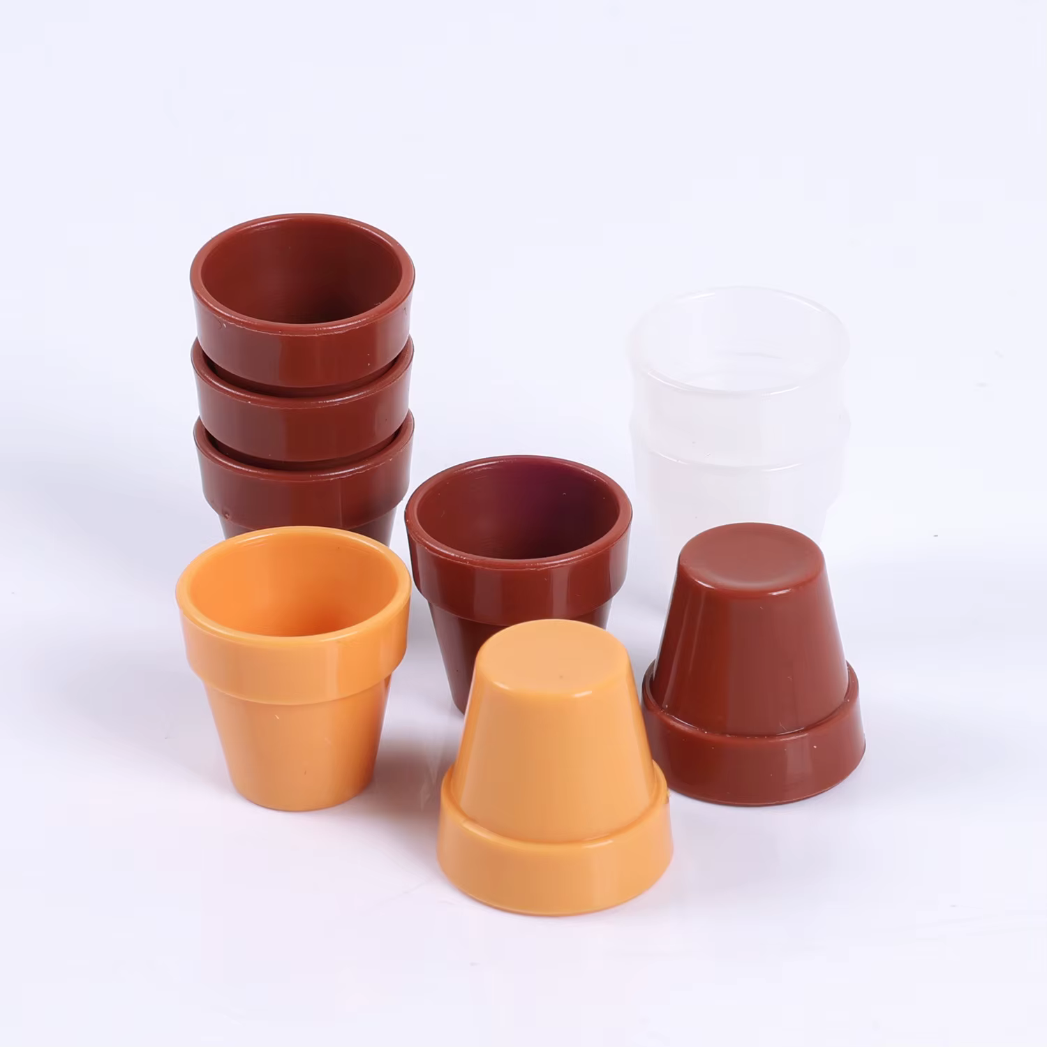 Lot de 5 mini pots en terre cuite pour maison de poupée