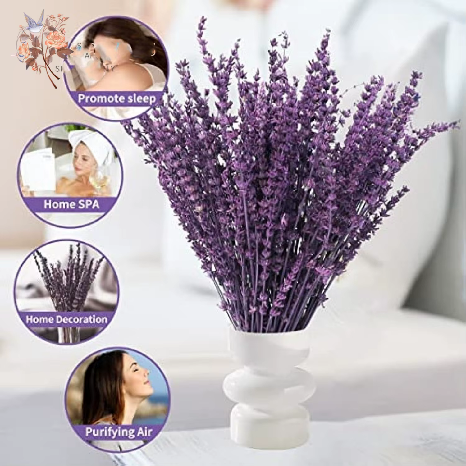 Bundles de fleurs de µséchées naturelles