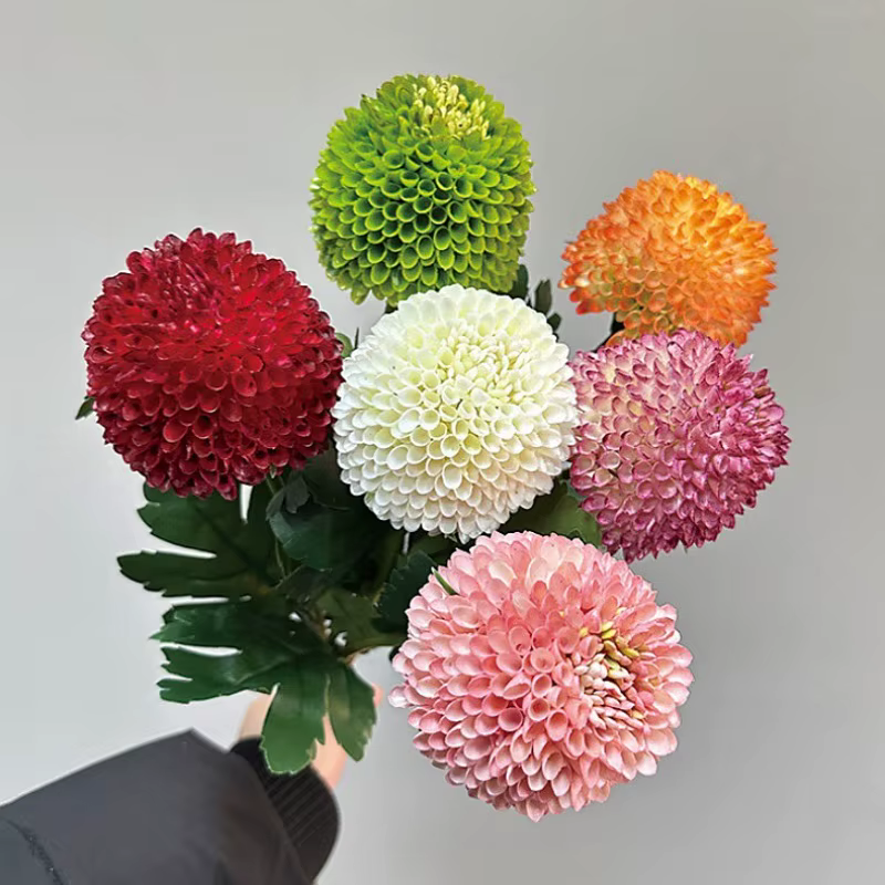 8 pièces de chrysanthèmes artificiels de septembre