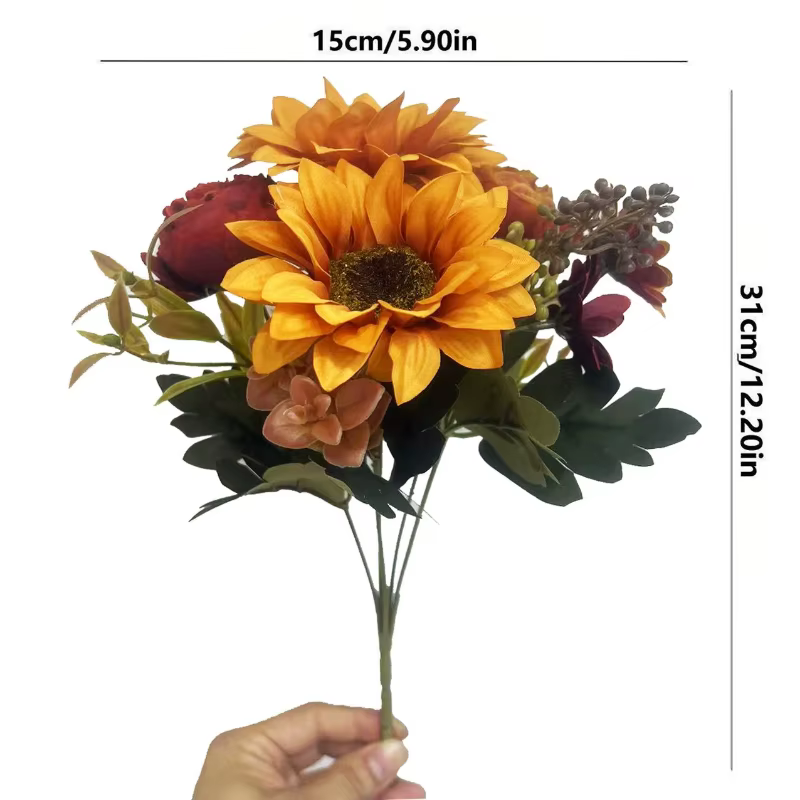 Bouquet de chrysanthème tournesol en soie