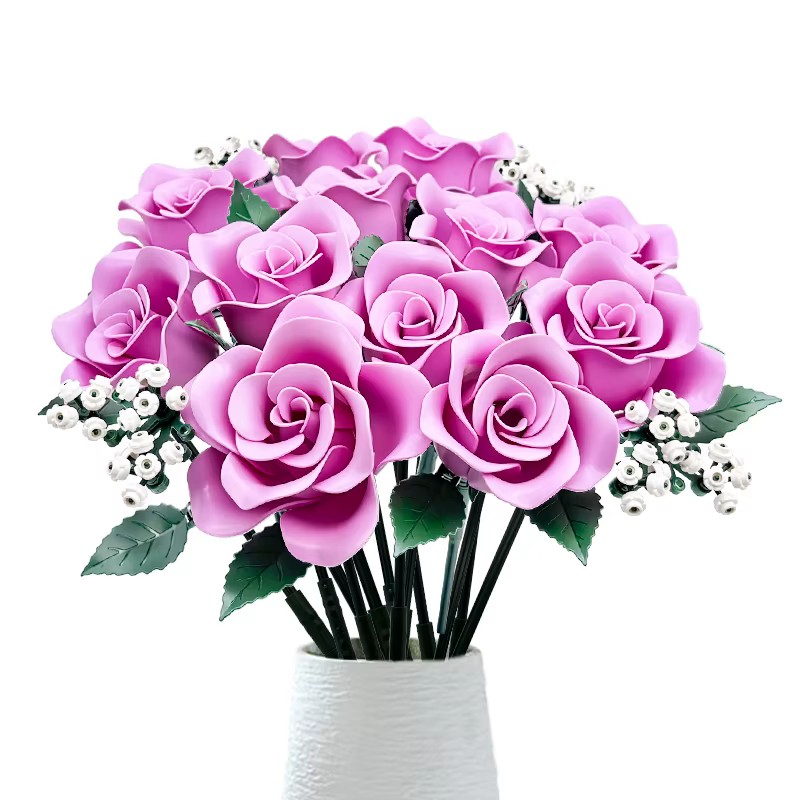 Bouquet de construction de roses roses