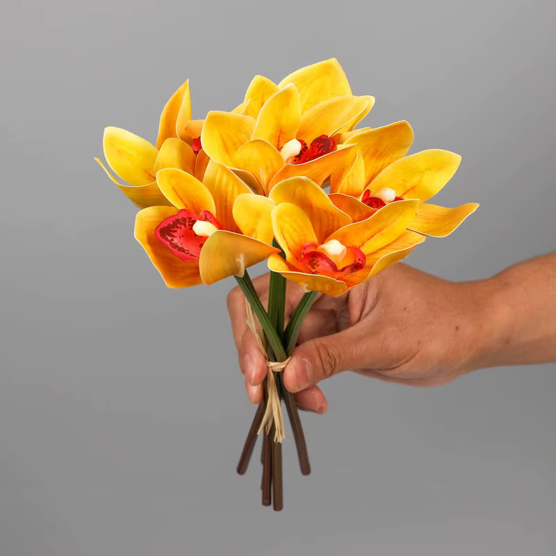 Bouquet de Cymbidium artificiel en Latex