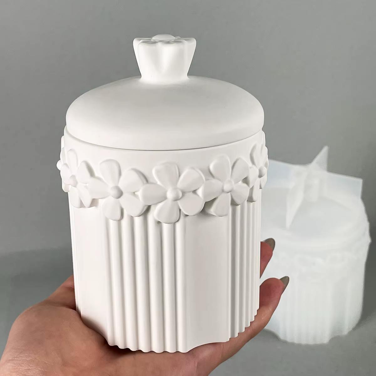 Moule en Silicone pour Pot de fleur à rayures, boîte de rangement de fleurs, bricolage, fabrication artisanale, pot de fleur en résine de plâtre, moules de moulage, fournitures de décoration pour la m