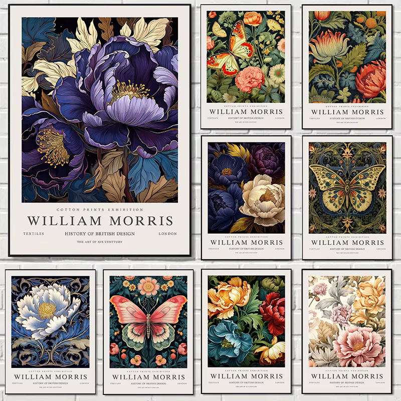 William Morris Animal papillon plante Art fleur colorée abstraite œuvre affiche toile peintures mur Art photos décor à la maison