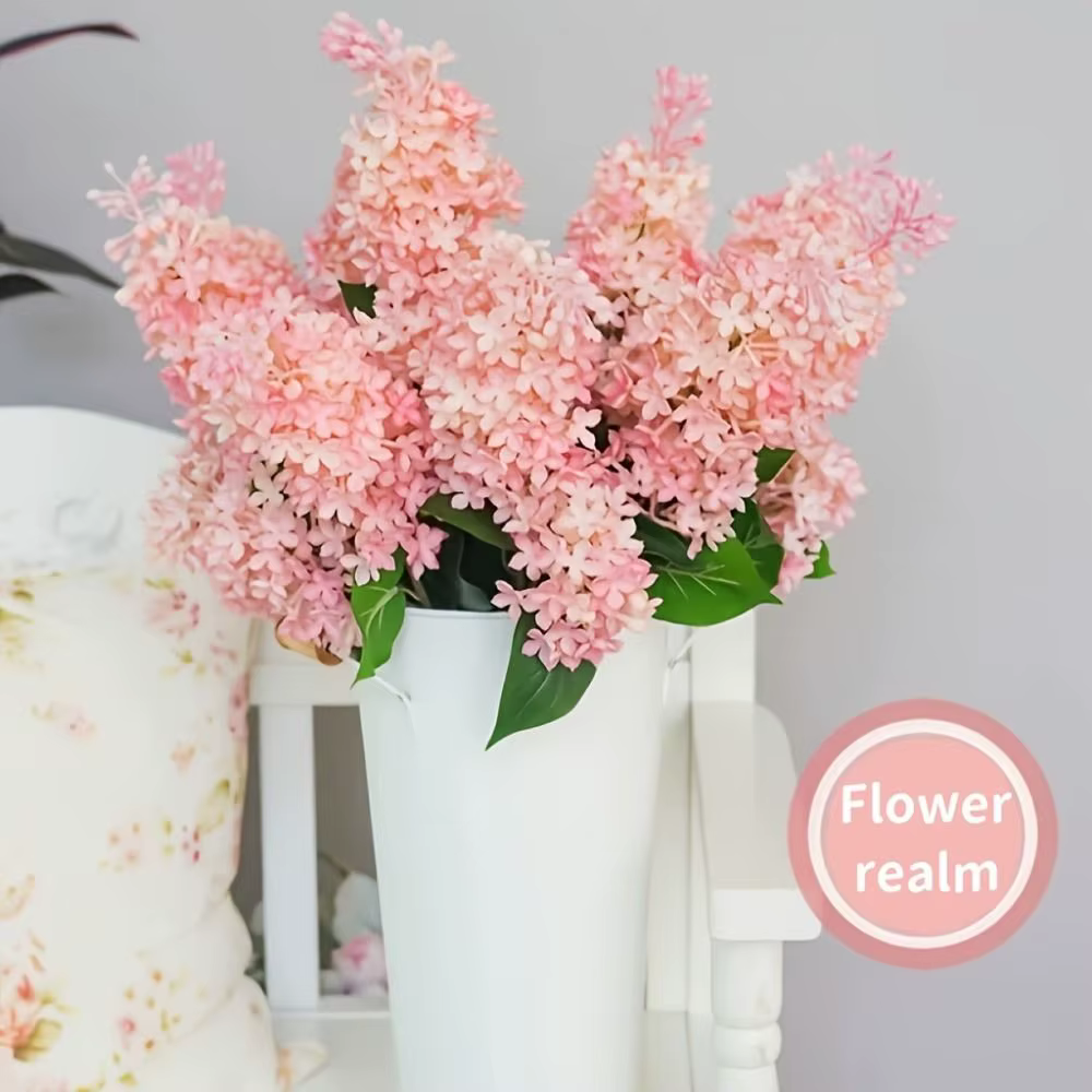 Nouvelle fleur artificielle en silicone rose lilas 75 cm