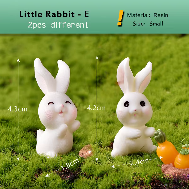 Petit lapin carotte Miniature Figurine chou Animal pâques décor à la maison jardin gâteau décoration accessoires moderne Figure résine