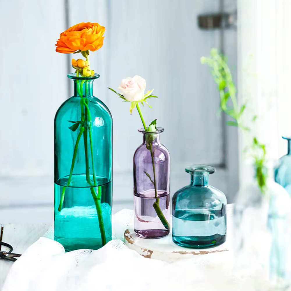Vase à fleurs hydroponique transparent