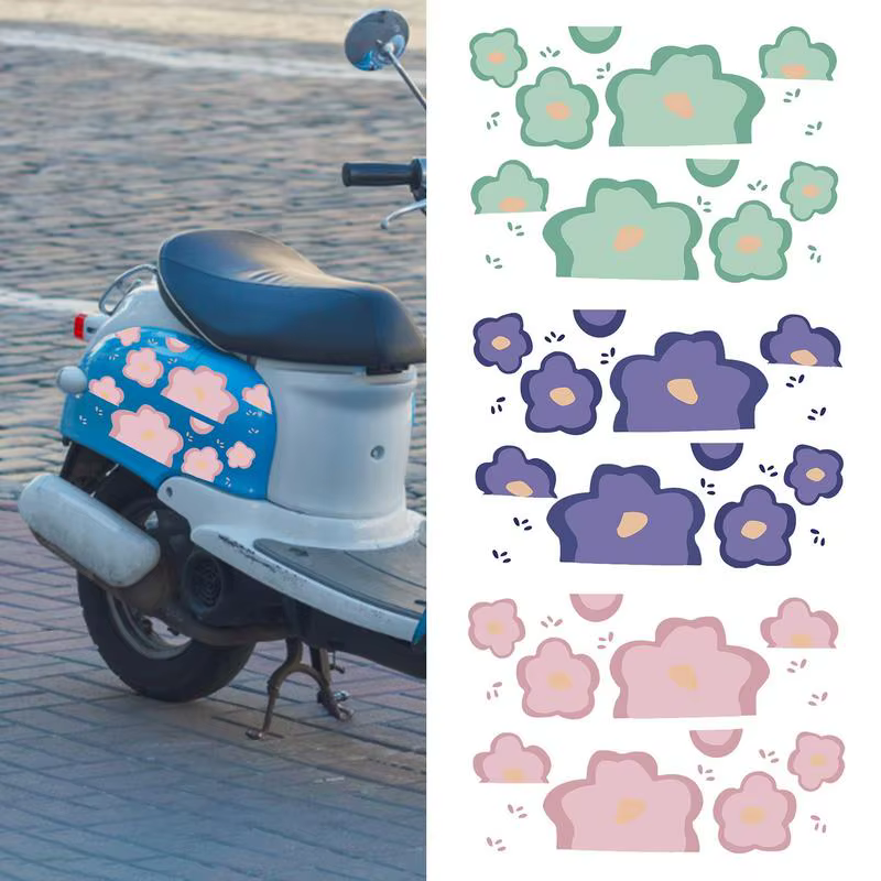 Décalcomanies de fleurs imperméables, autocollant de voiture mignon, décalcomanies de fleurs, autocollants muraux universels, décoration murale esthétique, amusant coloré