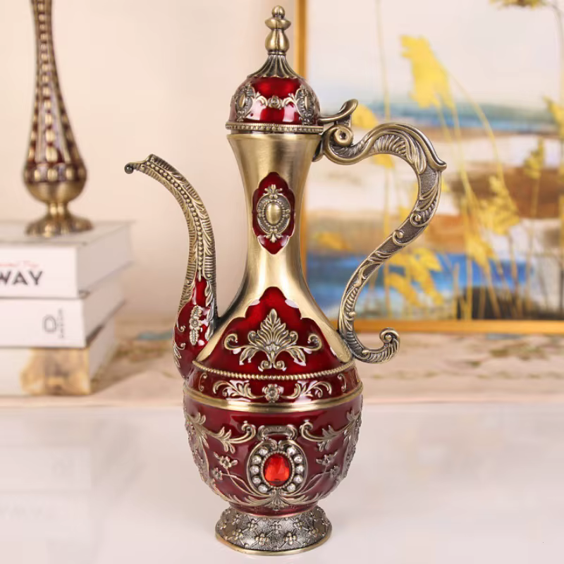Ensemble de vin européen, ensemble de verres à vin en alliage, verre à vin rouge Vintage, vieux Pot à vin, décoration de salon de maison, 1 ensemble