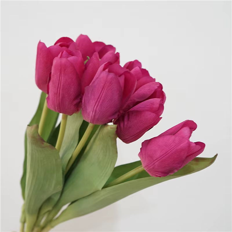 5 pièces, bouquet de tulipes en toucher réel