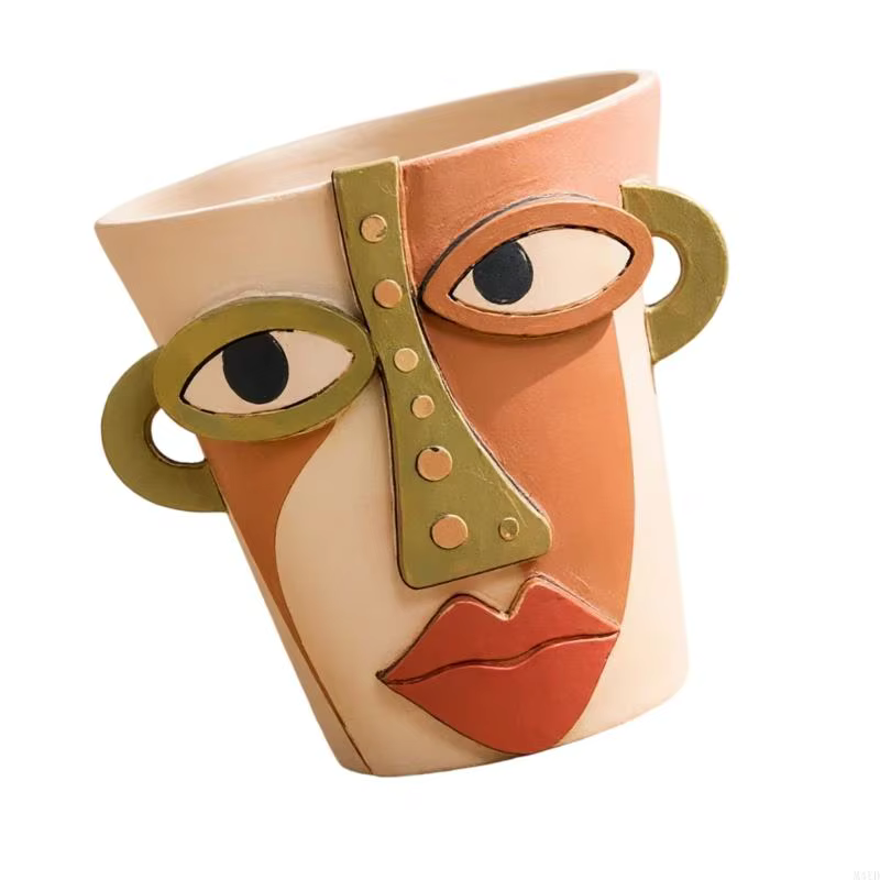Pot jardinière à visage artistique M4YD
