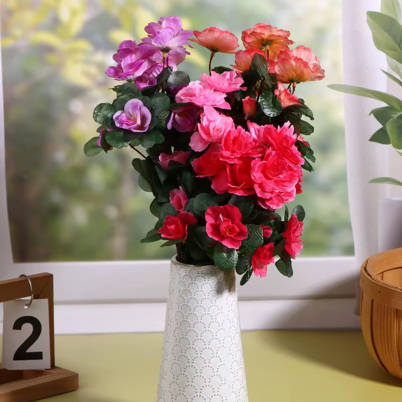 Bouquet de fleurs d'azalées artificielles