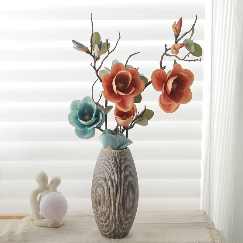 Fleurs artificielles de magnolia avec de longues branches