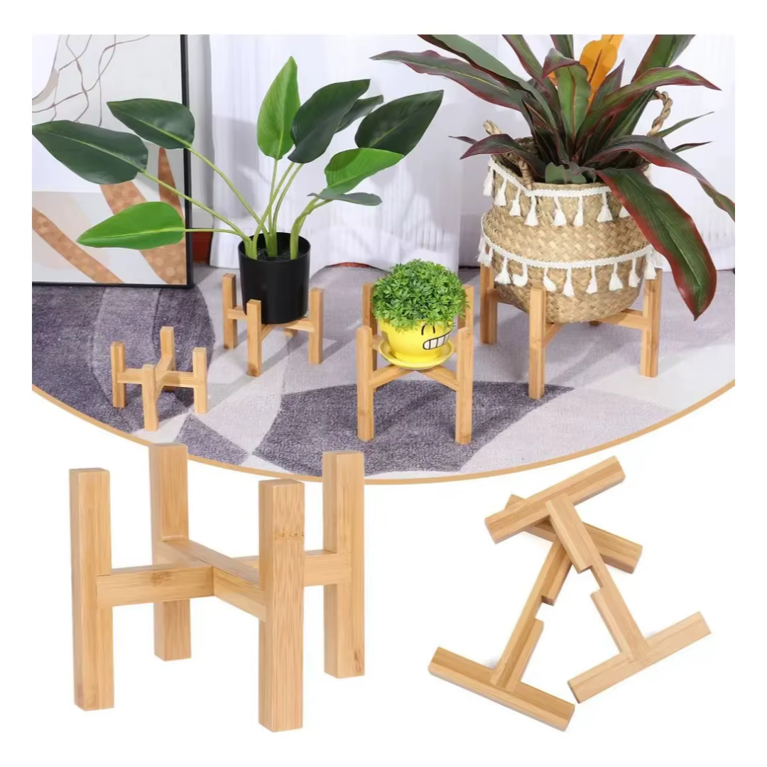 Support pour plantes en bambou naturel
