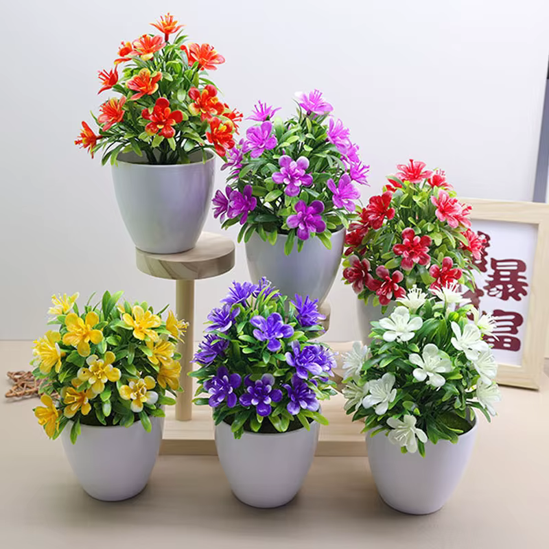 Fleurs artificielles cinq cuir chevelu prune