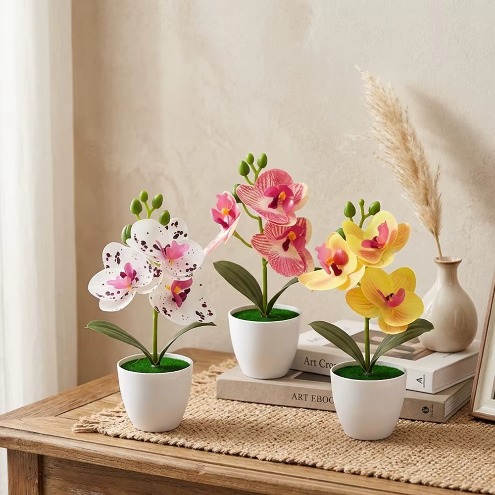 Plante d'orchidée artificielle en pot