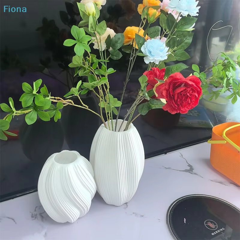 ✔ Vase en plastique texturé blanc
