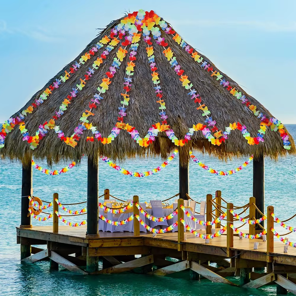 Guirlande de fleurs tropicales Lei multicolores