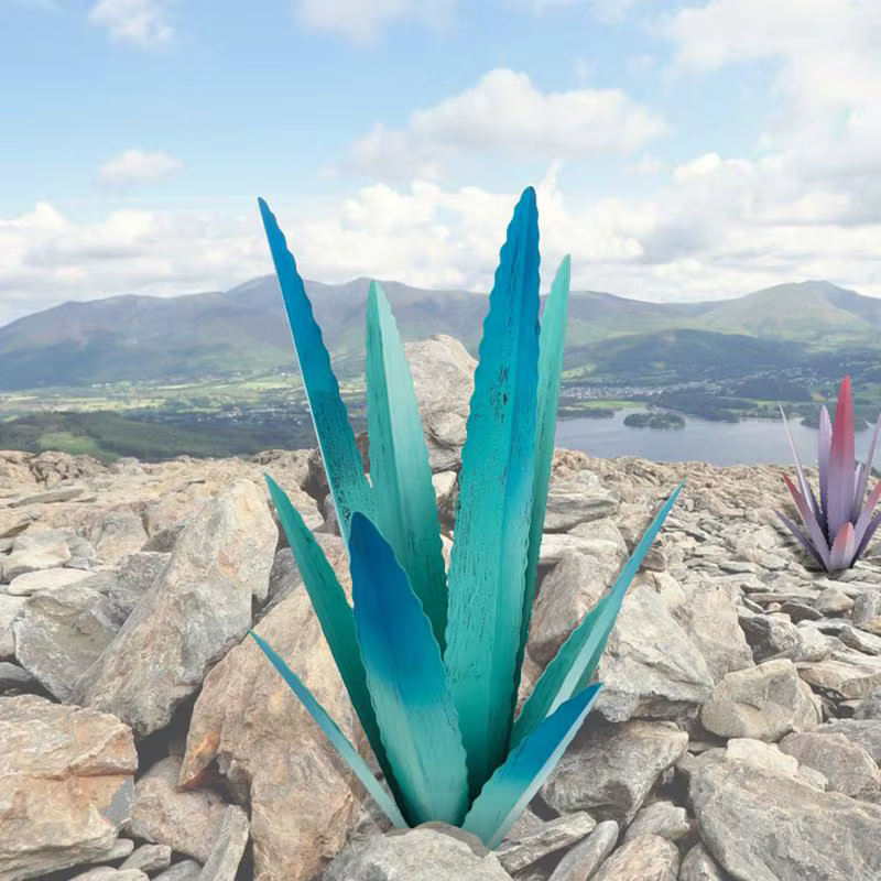 Sculpture de plante d'agave en métal