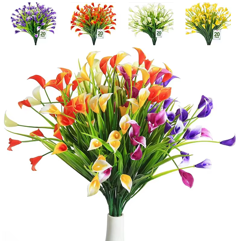 Uflower – Bouquet de lys Calla artificiel