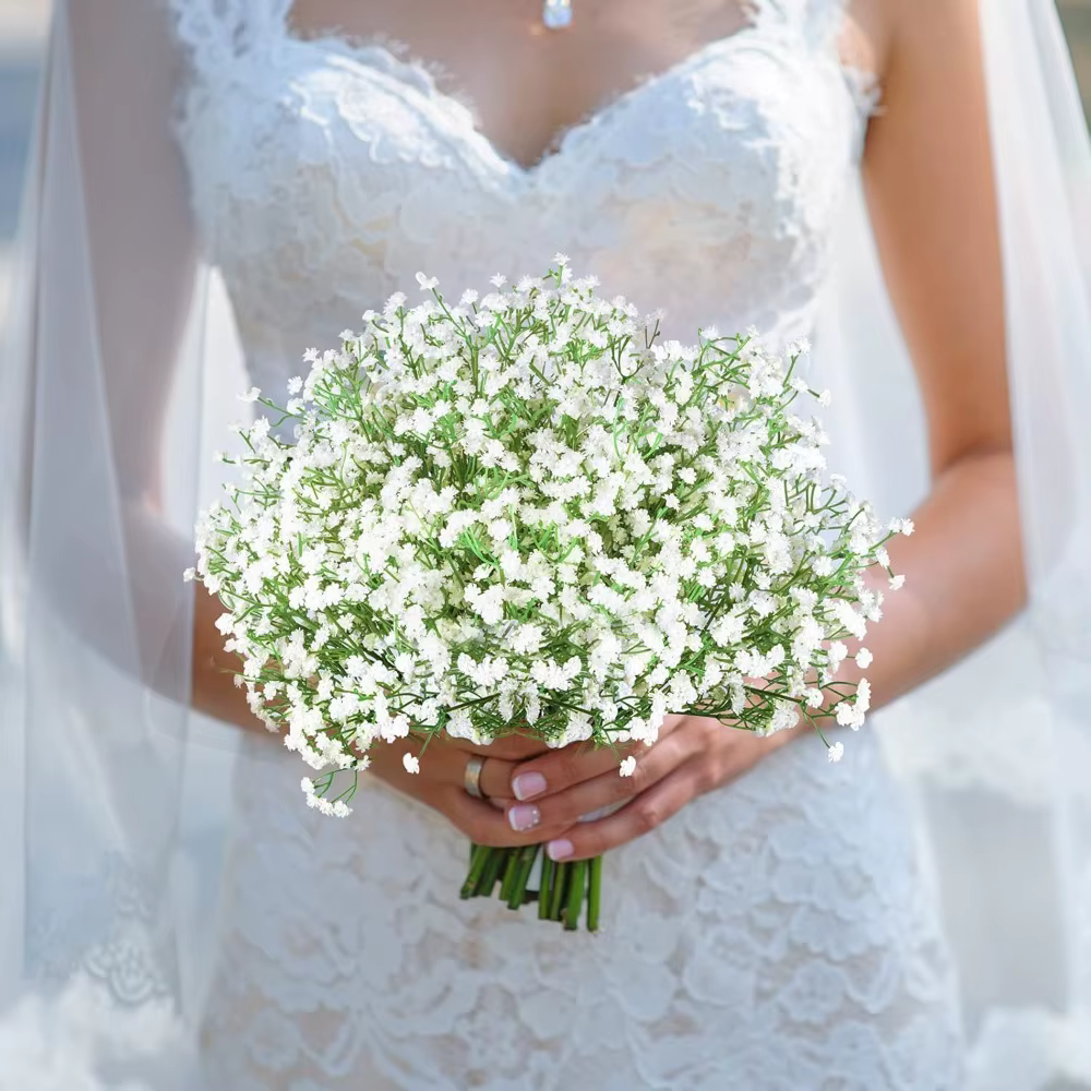 Fleurs artificielles Gypsophila blanches de 60 cm
