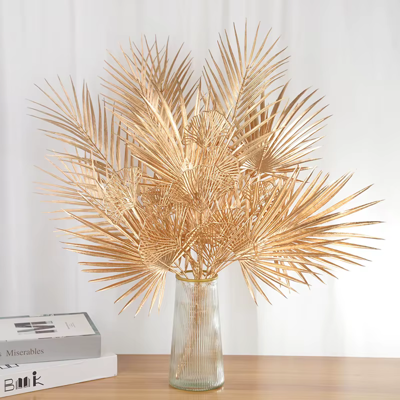 Plantes artificielles dorées en plastique pour décoration de Noël