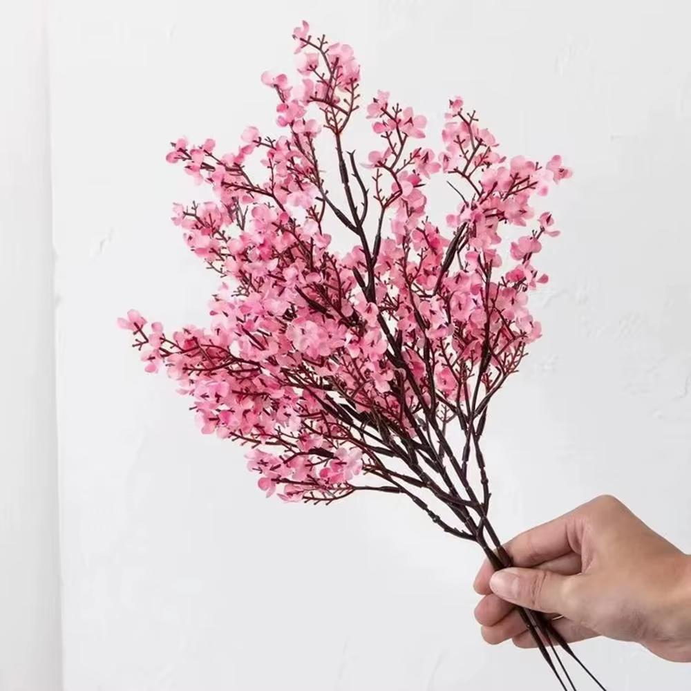 Fausses fleurs de cerisier roses et gypsophile (plantes artificielles)-pour bouquet de mariage bricolage