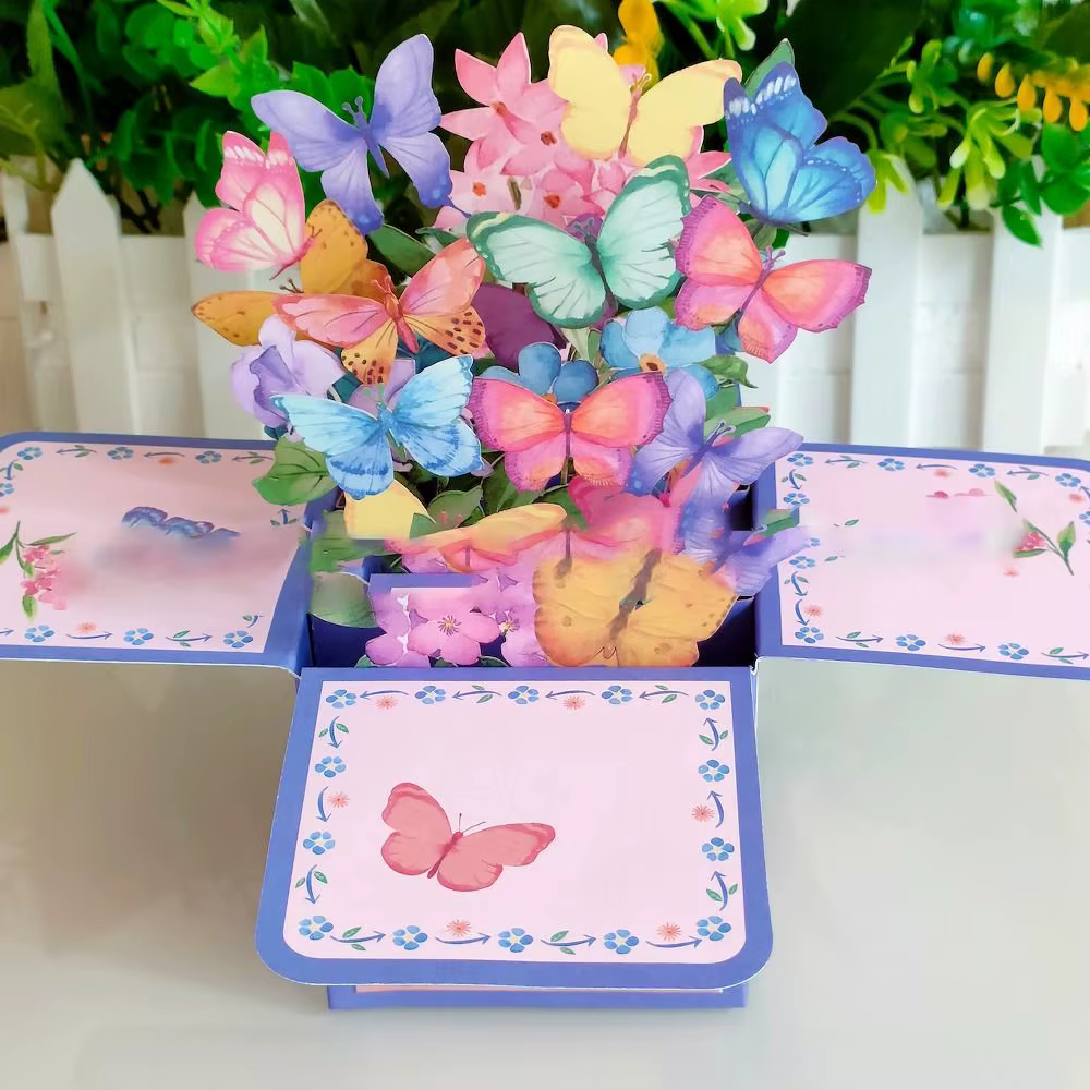 Carte de Bouquet de Fleurs Pop-Up en 3D