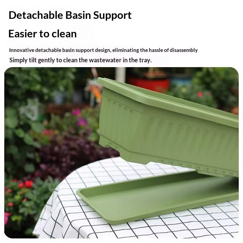 【CPI】 1 pot de fleurs rectangulaire en plastique pour plantes d'intérieur et d'extérieur