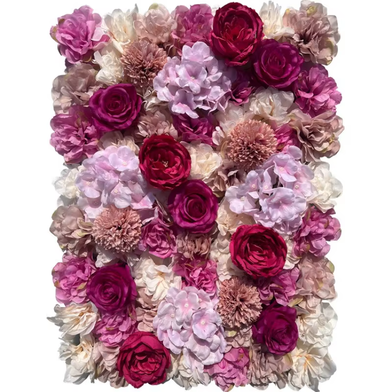 Mur de roses artificielles en soie
