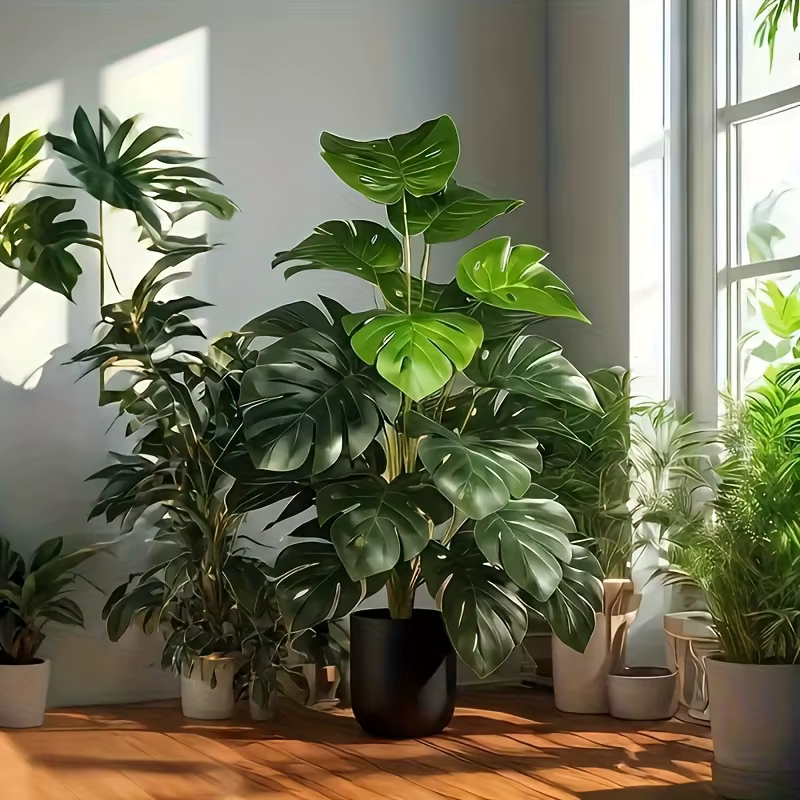 Arbre artificiel en plastique réaliste en forme de figuier à feuilles de violon