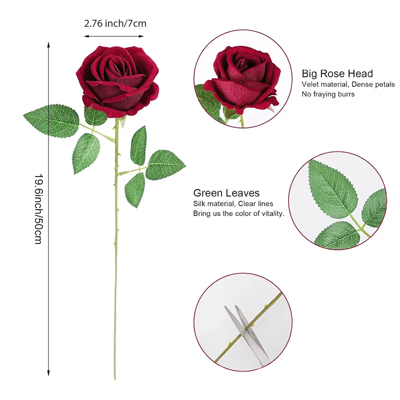Roses artificielles en soie