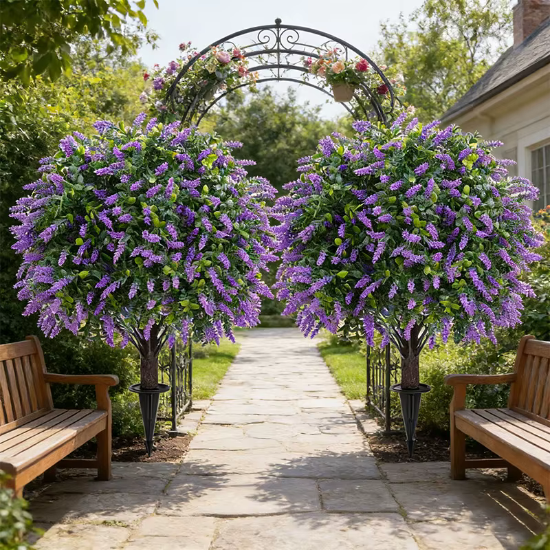 Arbre artificiel, plante en pot de lavande