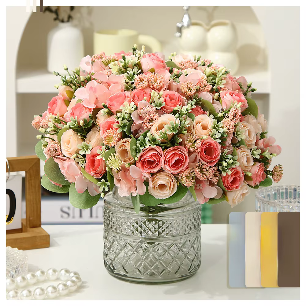 5 fourchettes plante verte artificielle Arrangement floral Tiffany Rose mariage décoration de la maison aménagement