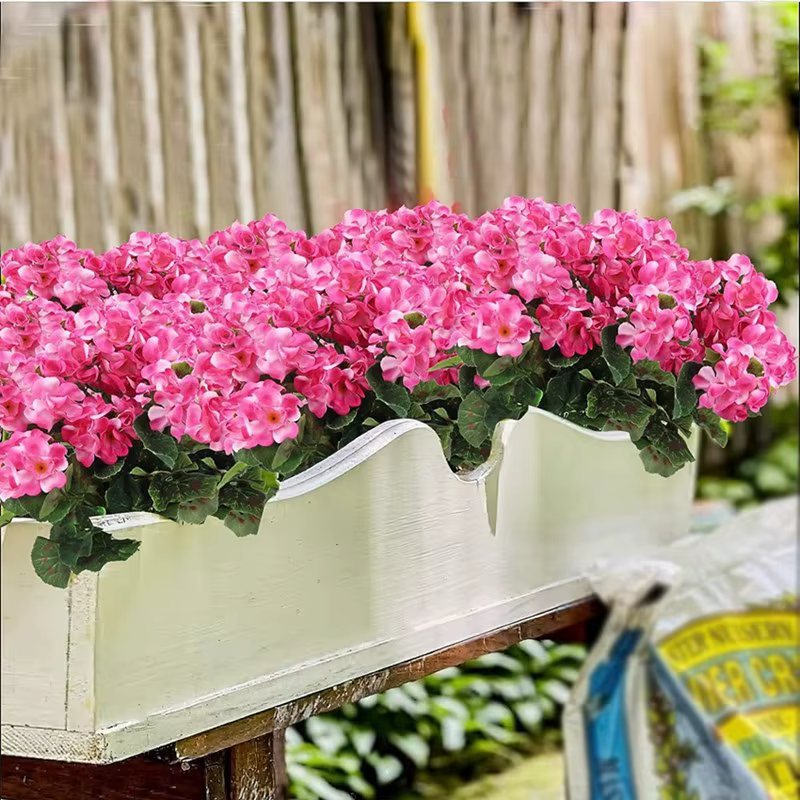 Fleurs Artificielles Plante de Bégonia Décoration Maison Jardin Extérieur Bonsaï Mariage Fête Bouquet de Mariée Cadeaux DIY Couronne de Festival Vase