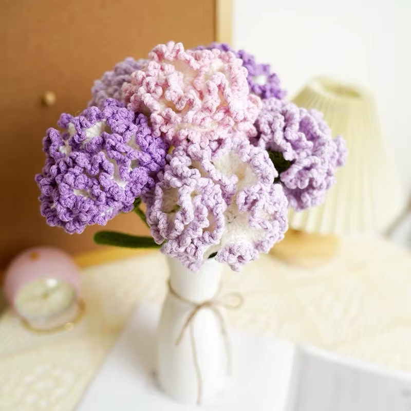 Bouquet de fleurs artificielles en crochet