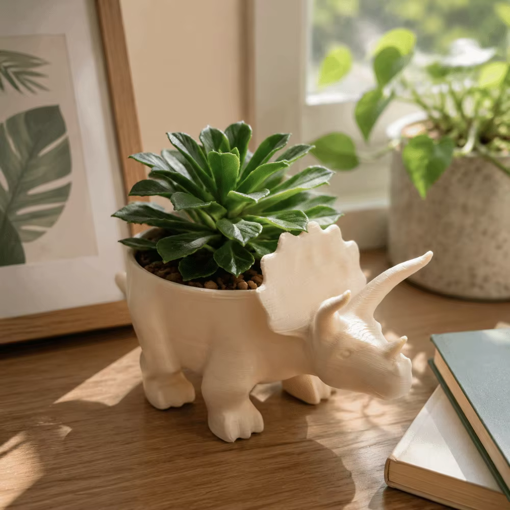 Pot de fleurs dinosaure imprimé en 3D multifonctionnel
