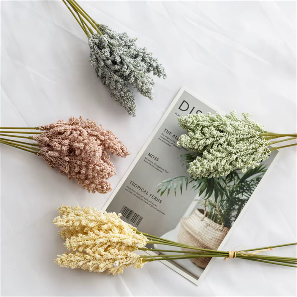 6 pièces/lot PE lavande pas cher fleur artificielle mur en gros plante décoration Bouquet matériel manuel Vases pour Table de maison