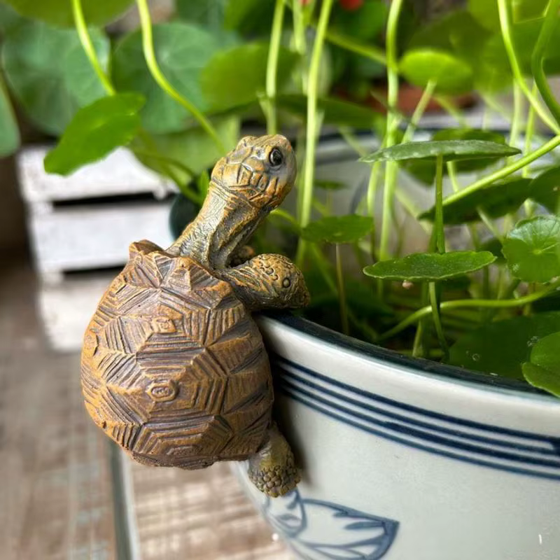 Support de pot de plante en forme de tortue